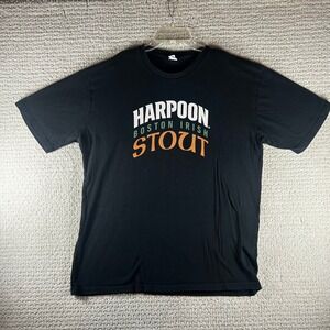 Harpoon Boston Irish Stout T-Shirt‎ XL Black Brewed in Boston Beer Graphic